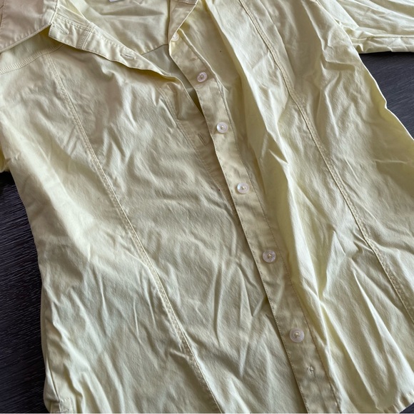 Patagonia Light Yellow Button Up Short Blouse 6 - Picture 5 of 13